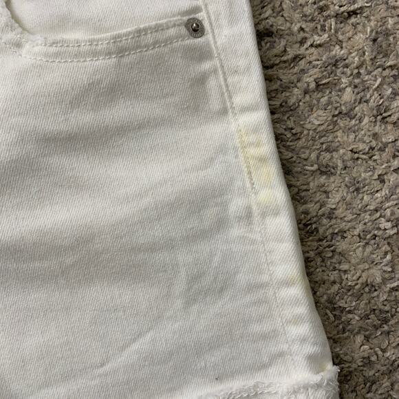 White Denim Jean Shorts American Eagle Stretch Size 0 - Picture 3 of 5